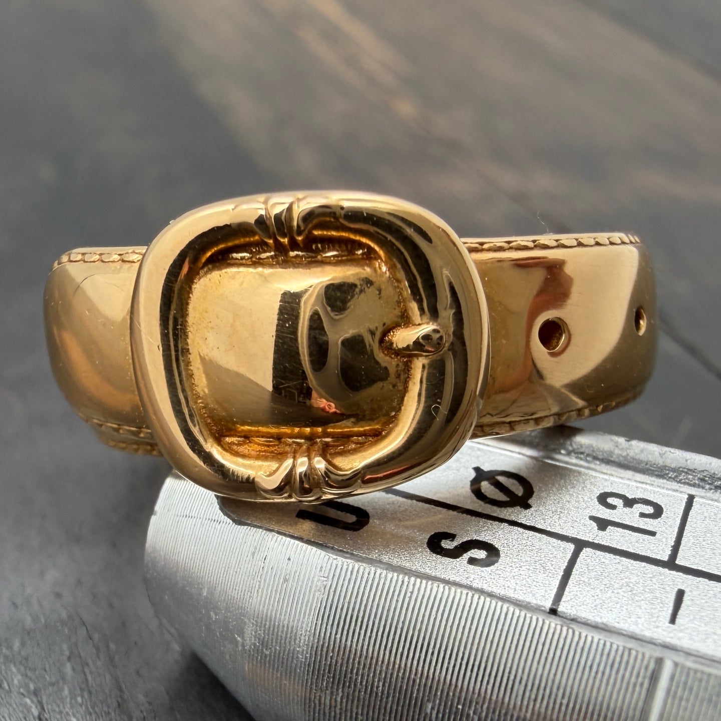 22K Gold Gunslinger Belt Buckle Ring