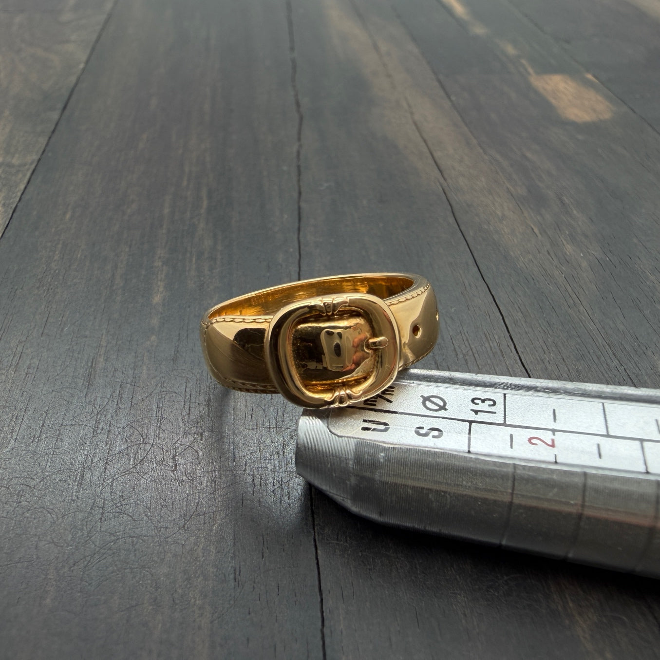22K Gold Gunslinger Belt Buckle Ring