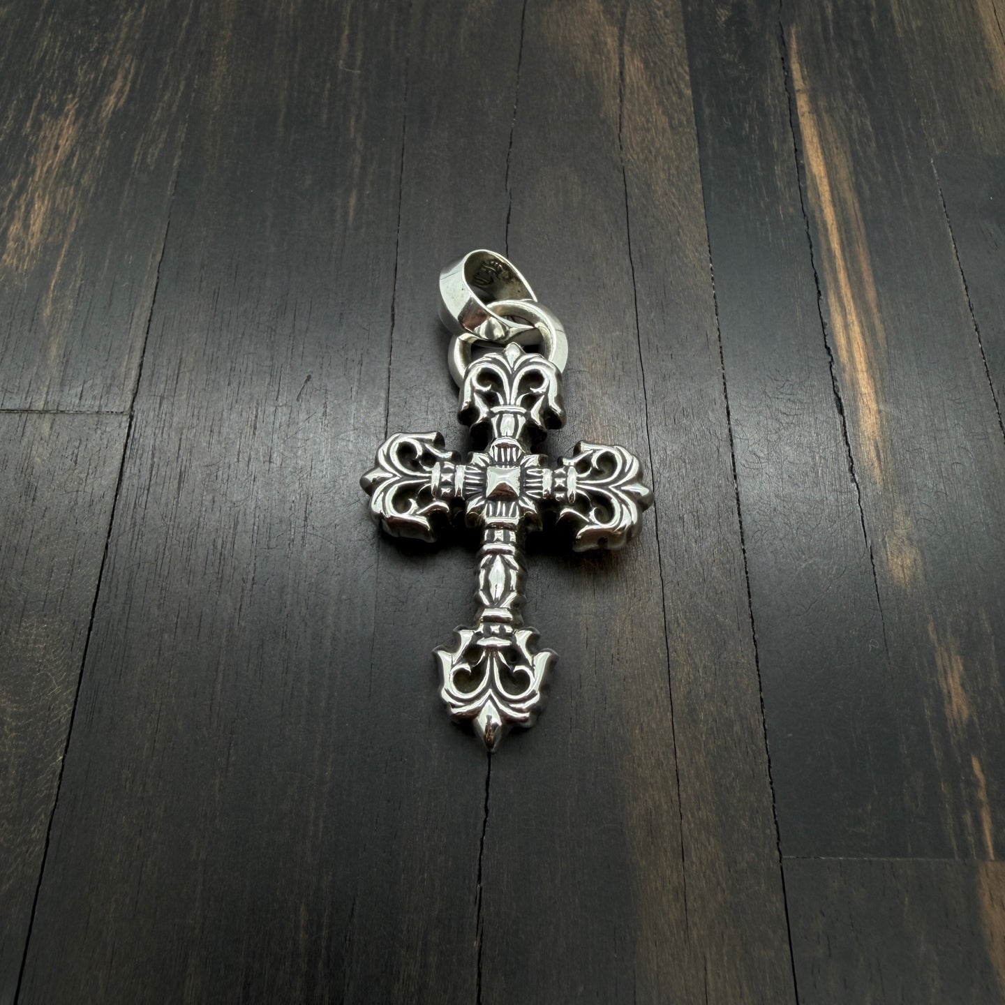 Teardrop Flame Cross Pendant