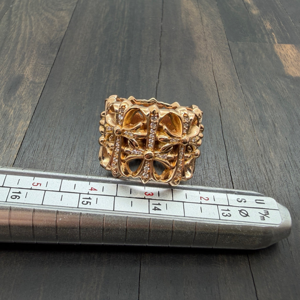 22K Gold Full Diamond Cemetery RIng