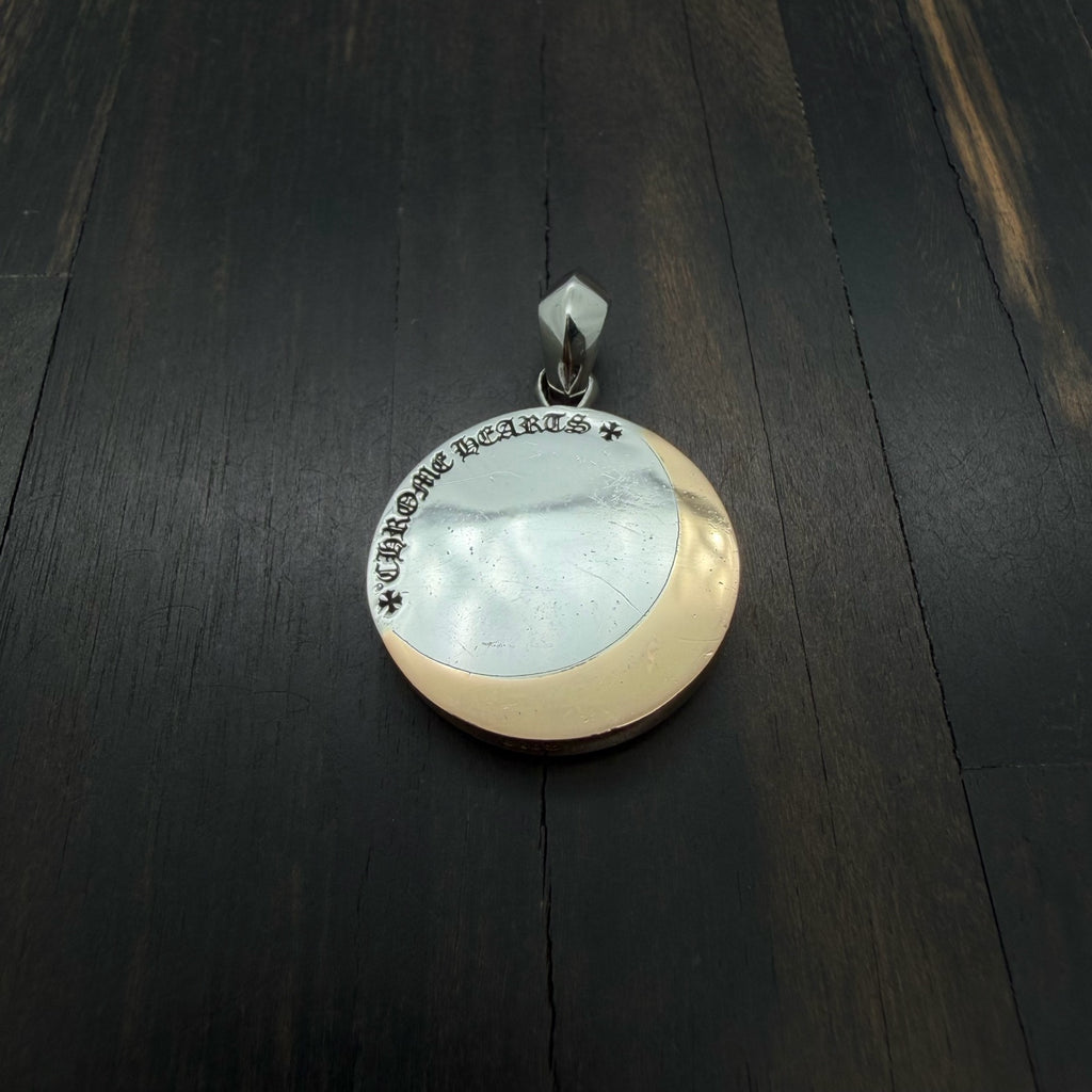22K Gold & 925 Silver Star-Moon DIsc Pendant