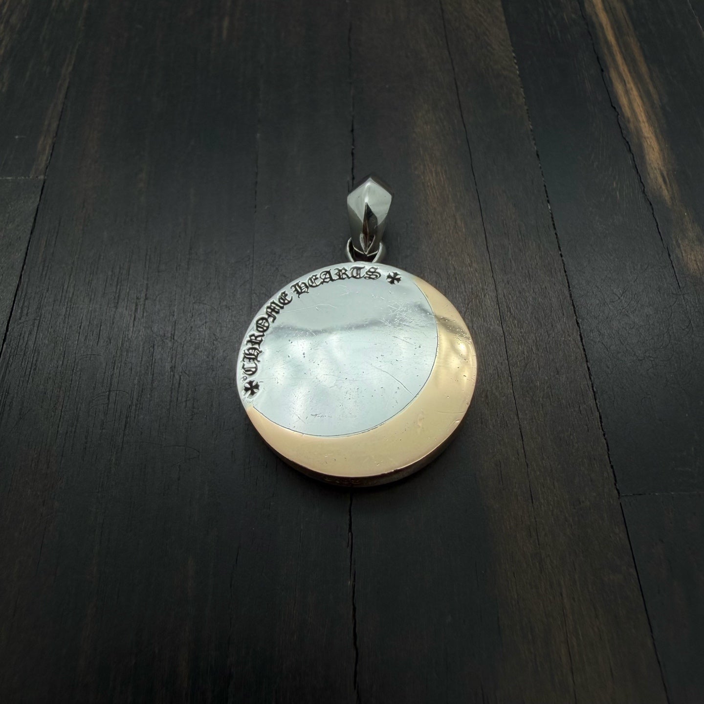 22K Gold & 925 Silver Star-Moon DIsc Pendant