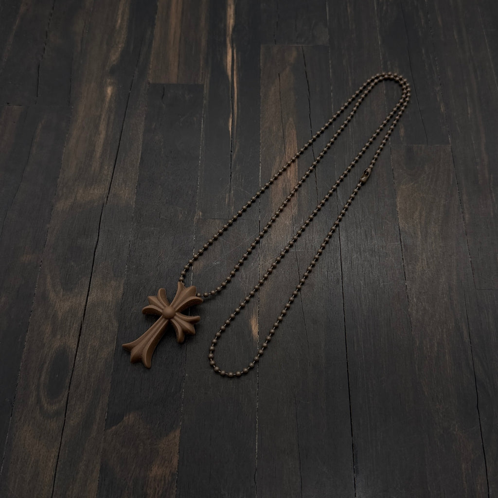 Brown Silicone Resin Cross Pendant