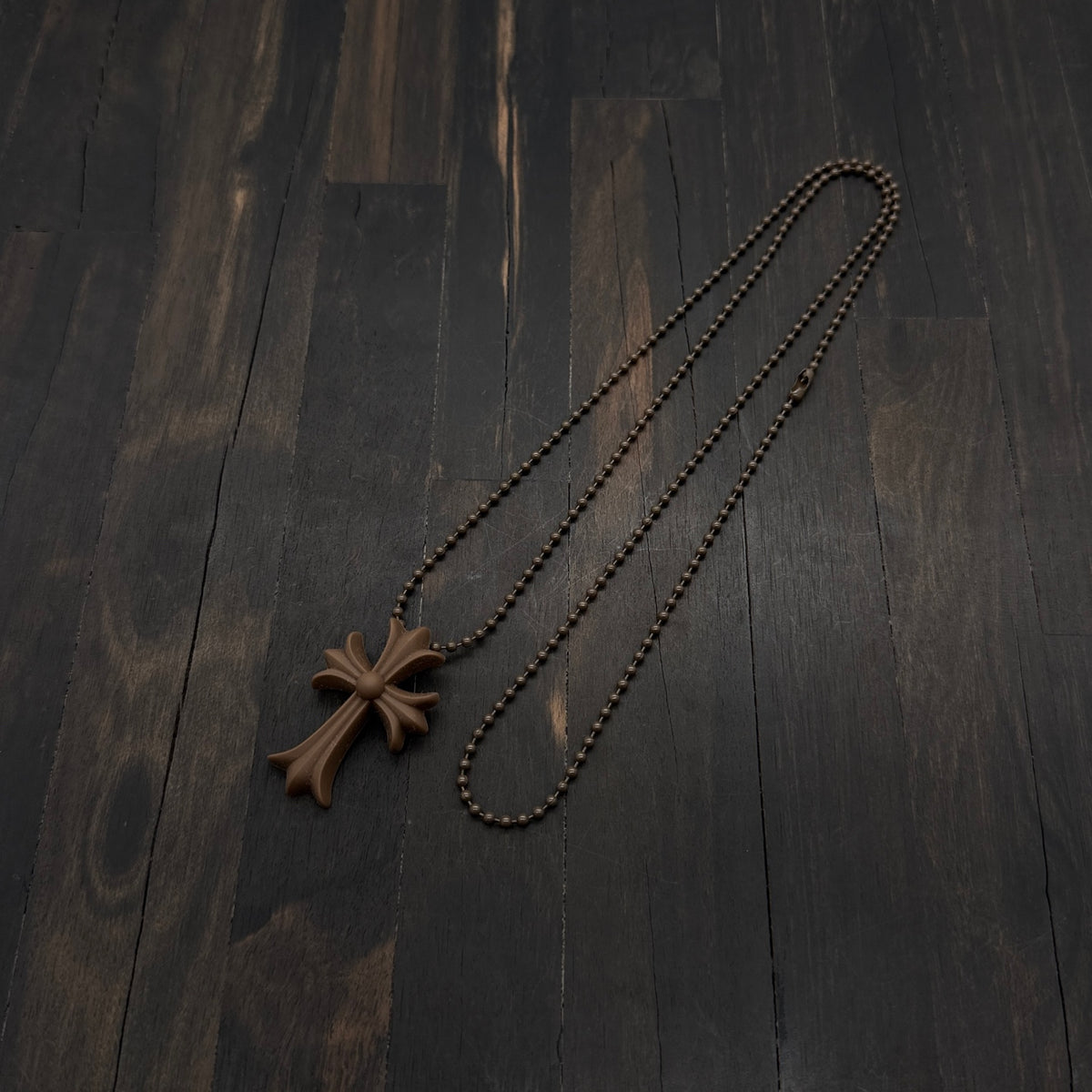 Brown Silicone Resin Cross Pendant