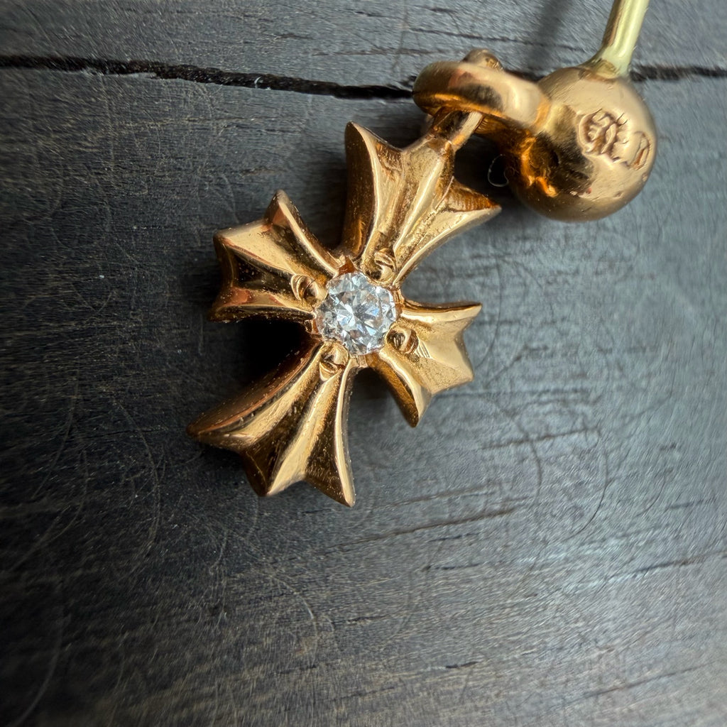22K Gold Double Sided Diamond Stud Earring