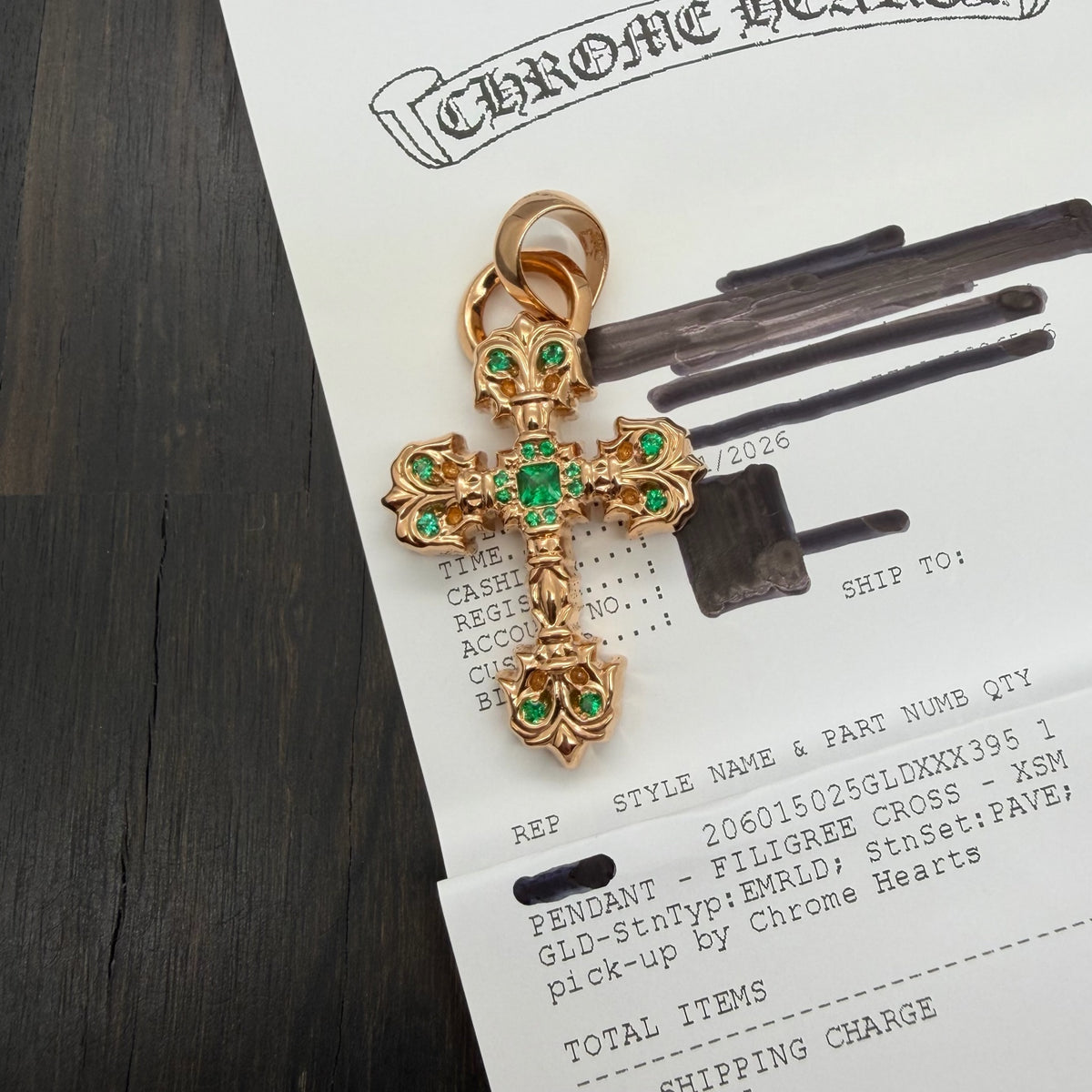 22K Gold Medium-Size Green Diamond Pendant