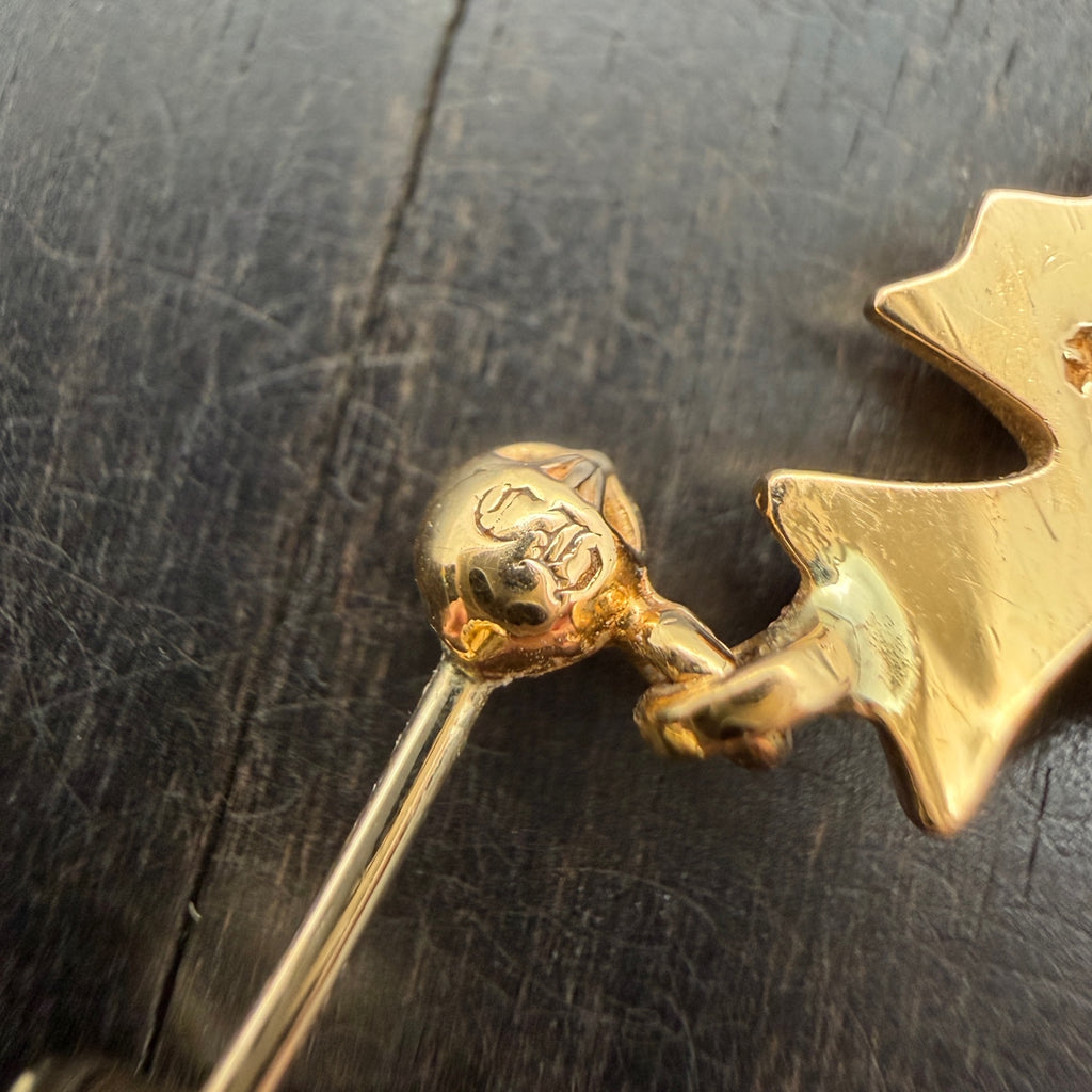 22K Gold Full Diamond Triple Cross Drop Earring