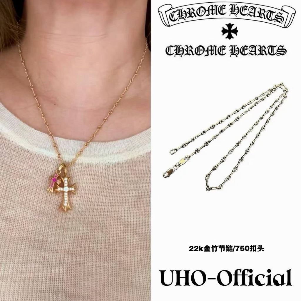 22K Gold Bamboo Chain with 750 Clasp