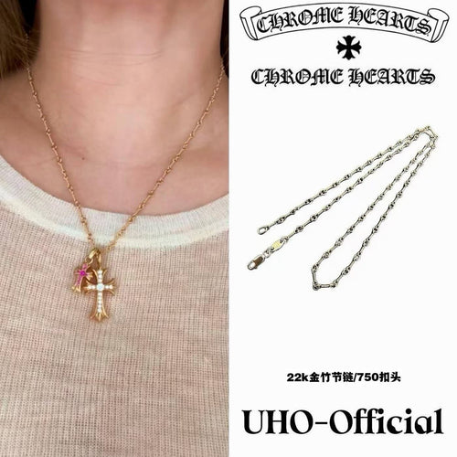 22K Gold Bamboo Chain with 750 Clasp
