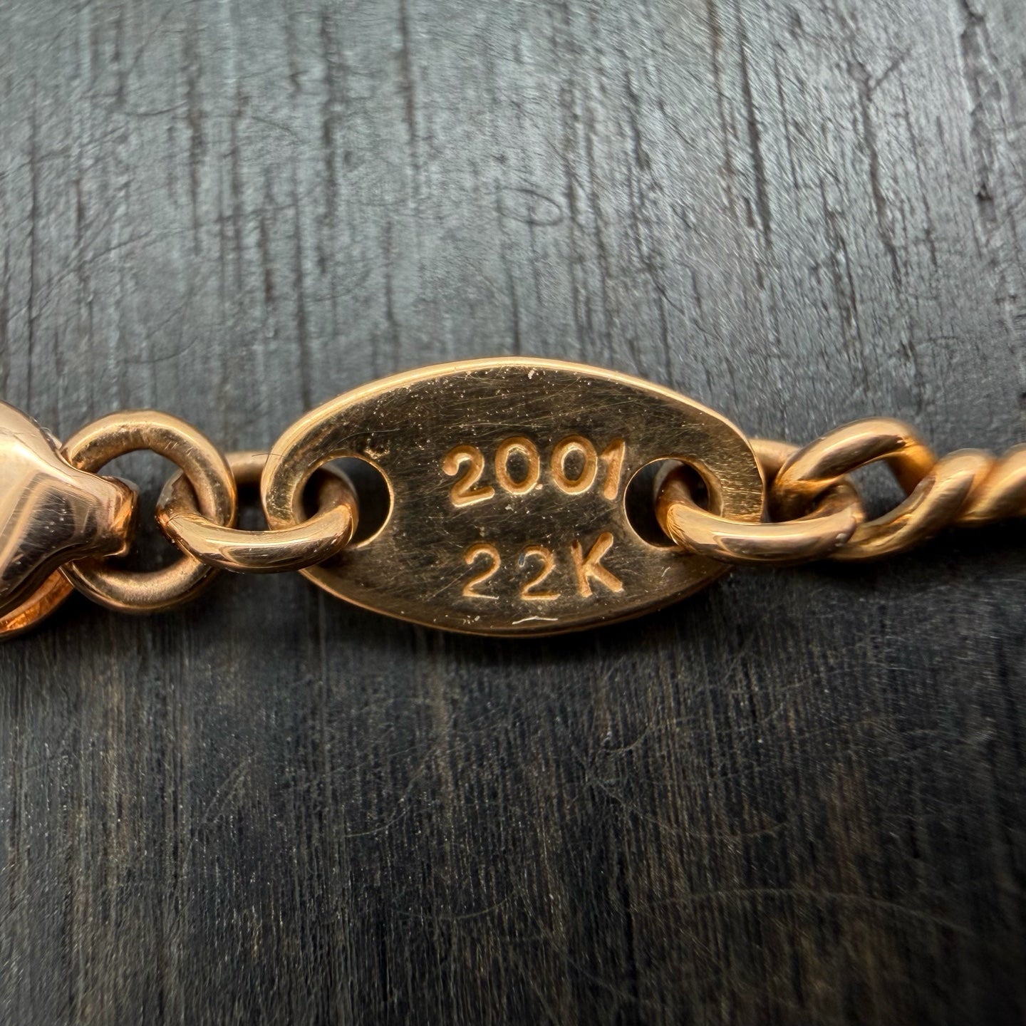 22K Gold Bamboo Chain with 750 Clasp
