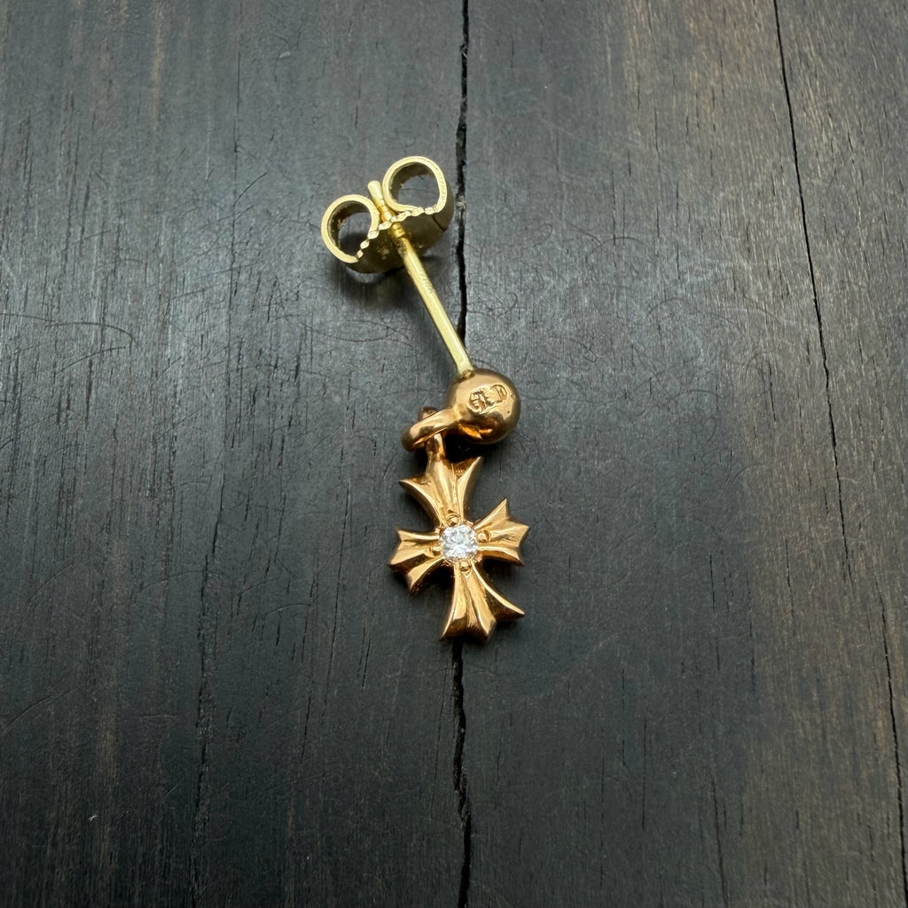 22K Gold Double Sided Diamond Stud Earring