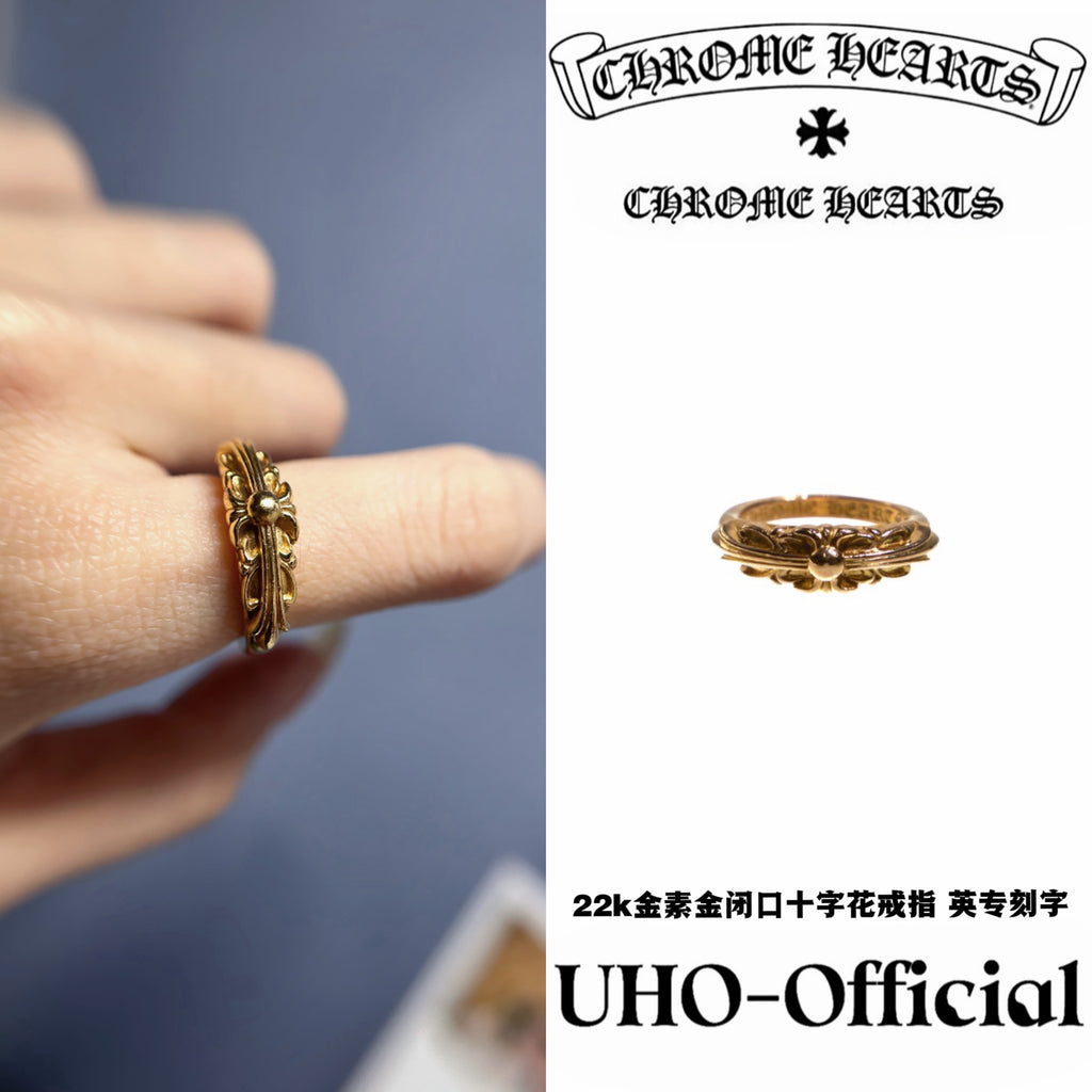 Gold Closed Cross Ring