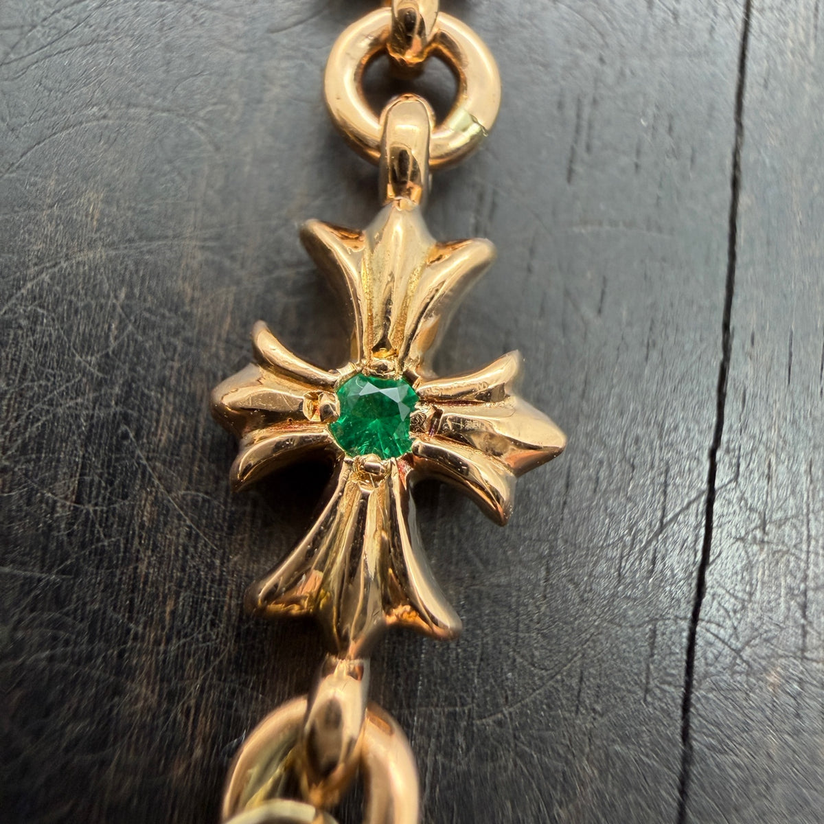 22K Gold Green Diamond Bracelet