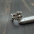 Silver Open Floral Cross Ring