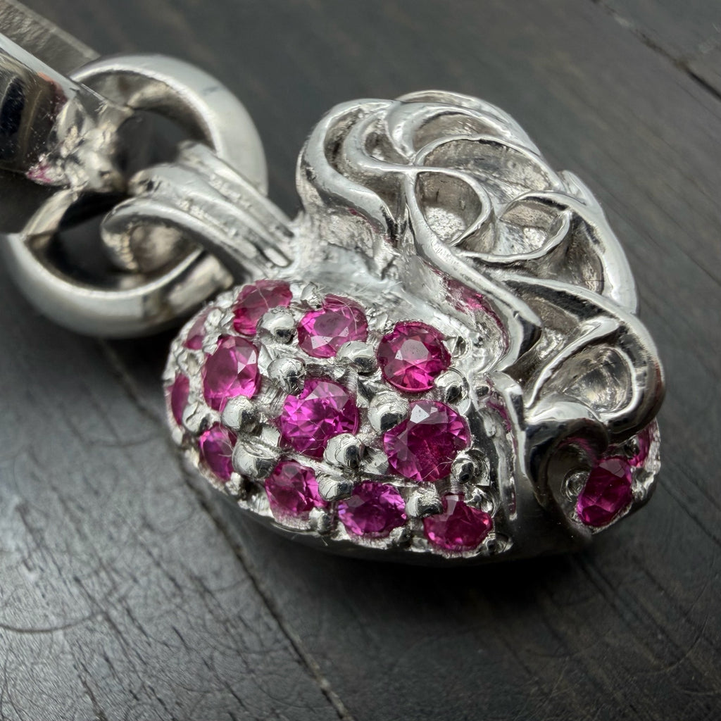 18K Whitel Gold Teardrop Pink Diamond Pendant