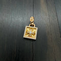 22K Full Diamond Square Cross Pendant