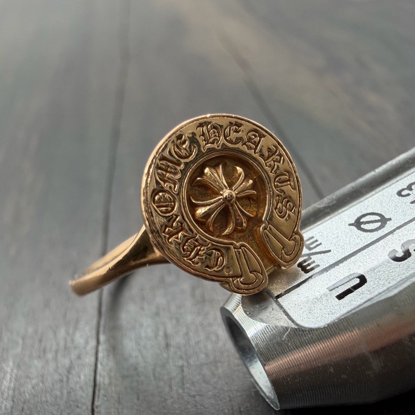 22K Gold Horseshoe Cross logo Ring