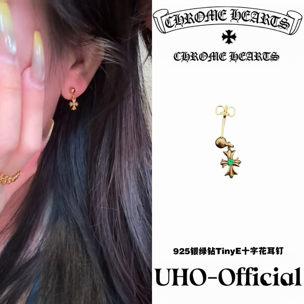 22K Gold Drop Stud Earring