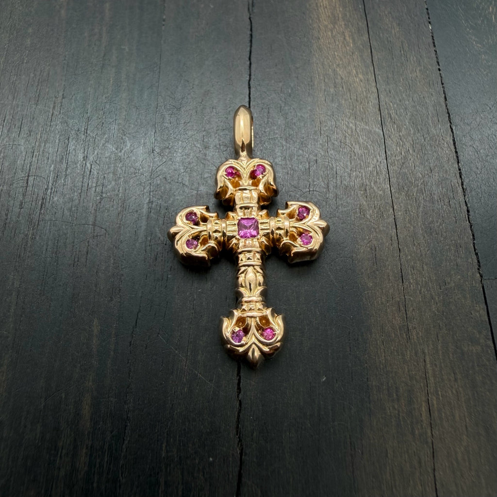 22K Gold Pink Diamond Pendant