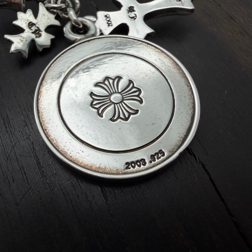 3-Motif Angel Medallion Stud Earring