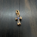 22K Gold Blue Diamond Pendant