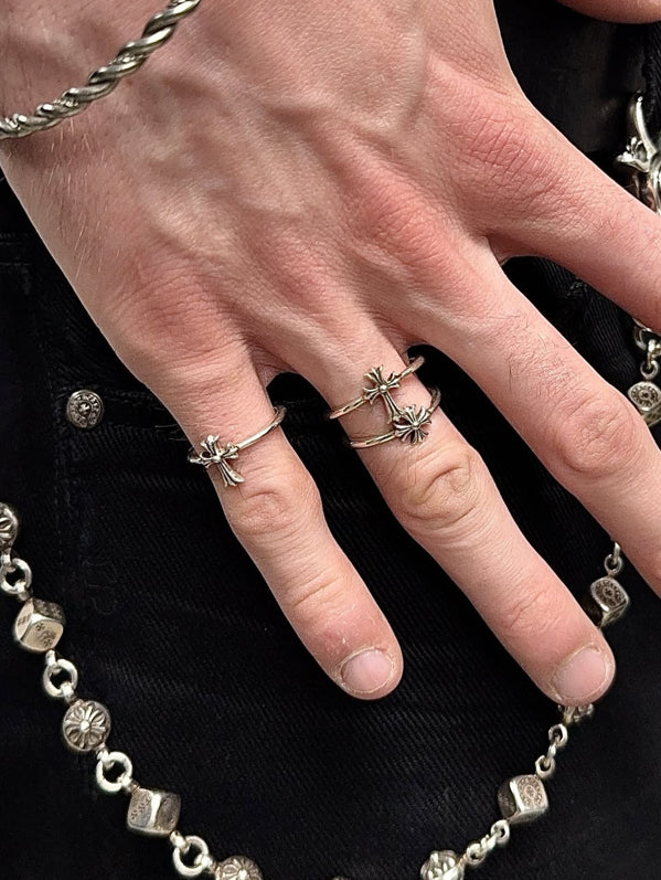 Silver CH Plus Cross Bubblegum Ring