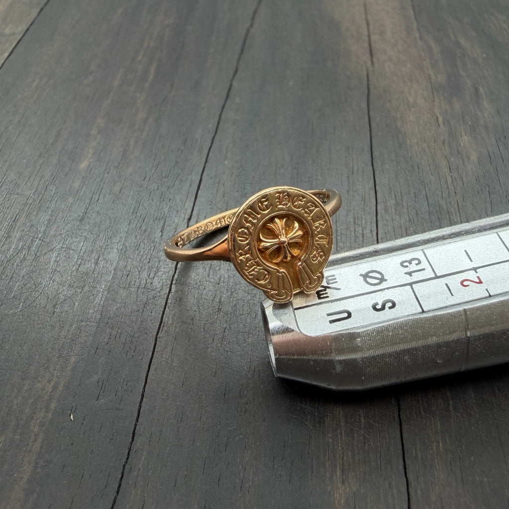22K Gold Horseshoe Cross logo Ring