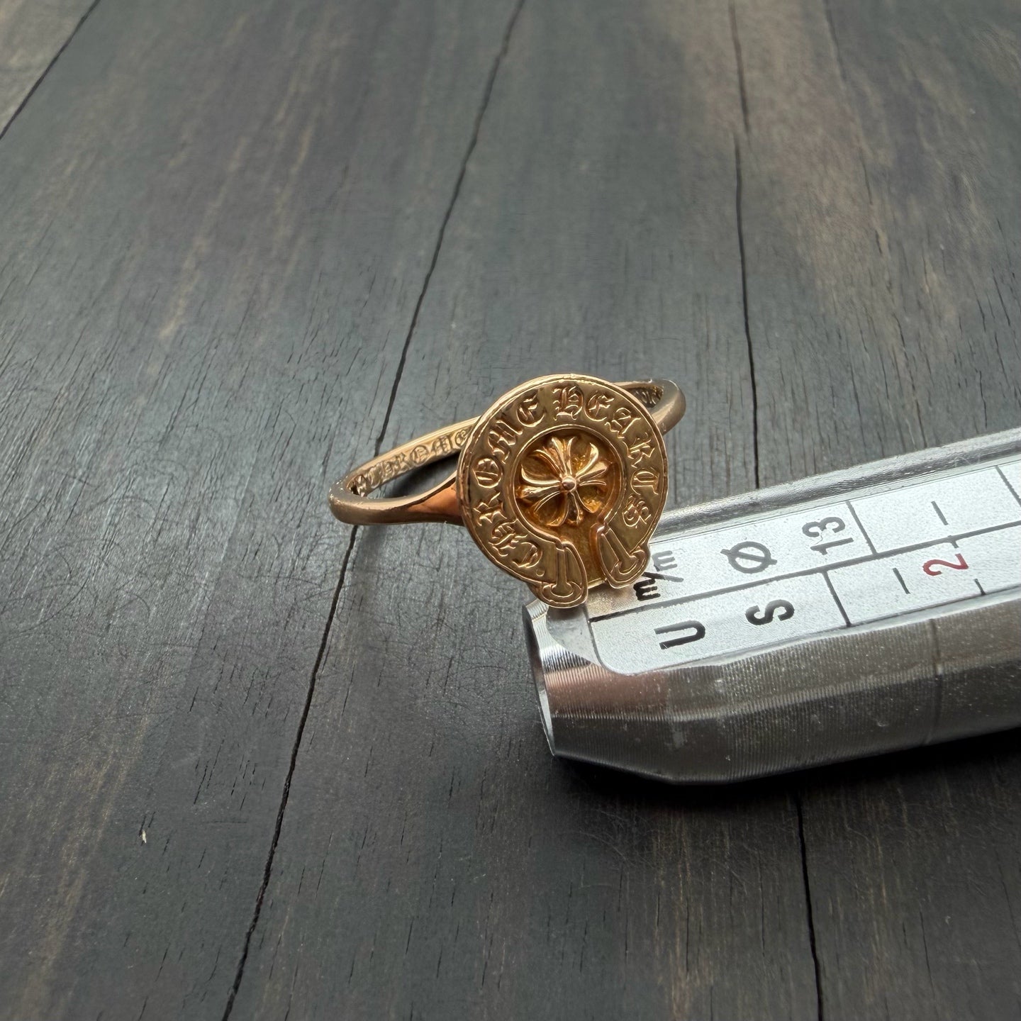 22K Gold Horseshoe Cross logo Ring