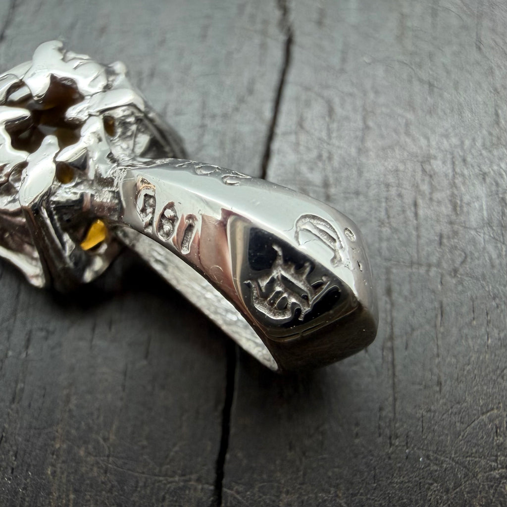 18K Whitel Gold Citrine Cushion Pendant