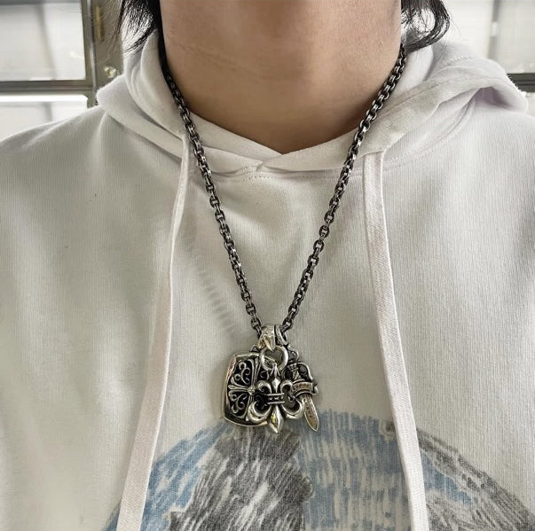 Large Guardian Oval Shield Pendant