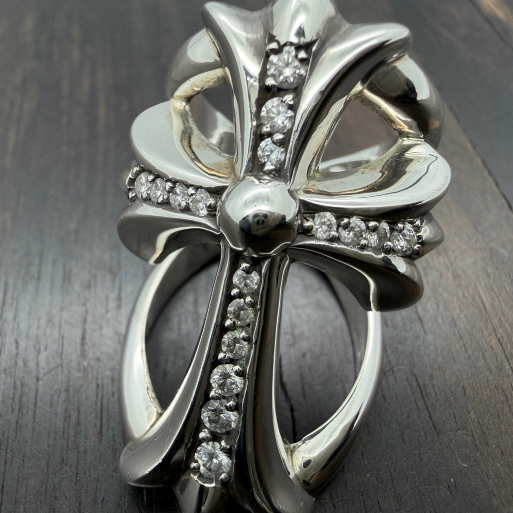 Silver Infinity Ring with White Stones