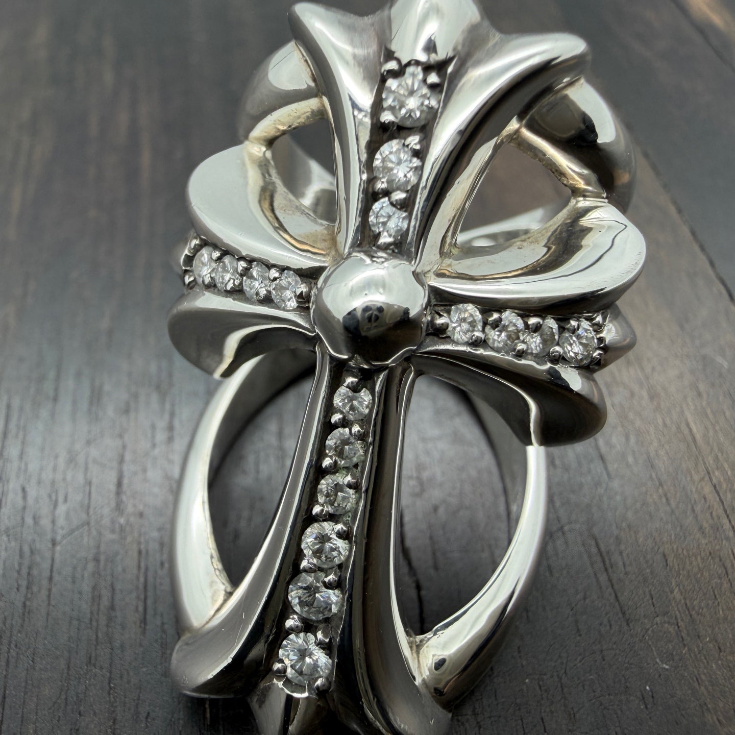 Silver Infinity Ring with White Stones
