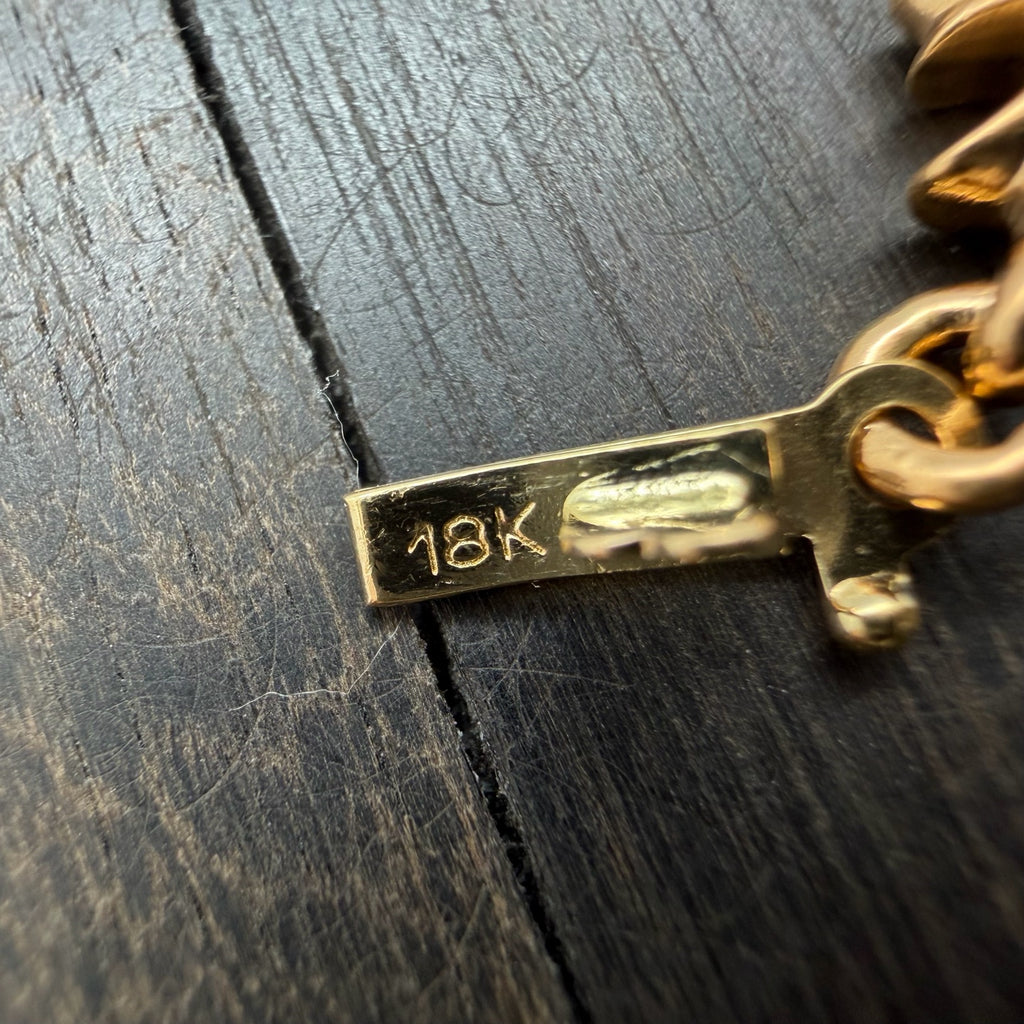 22K Gold Green Diamond Cross Necklace