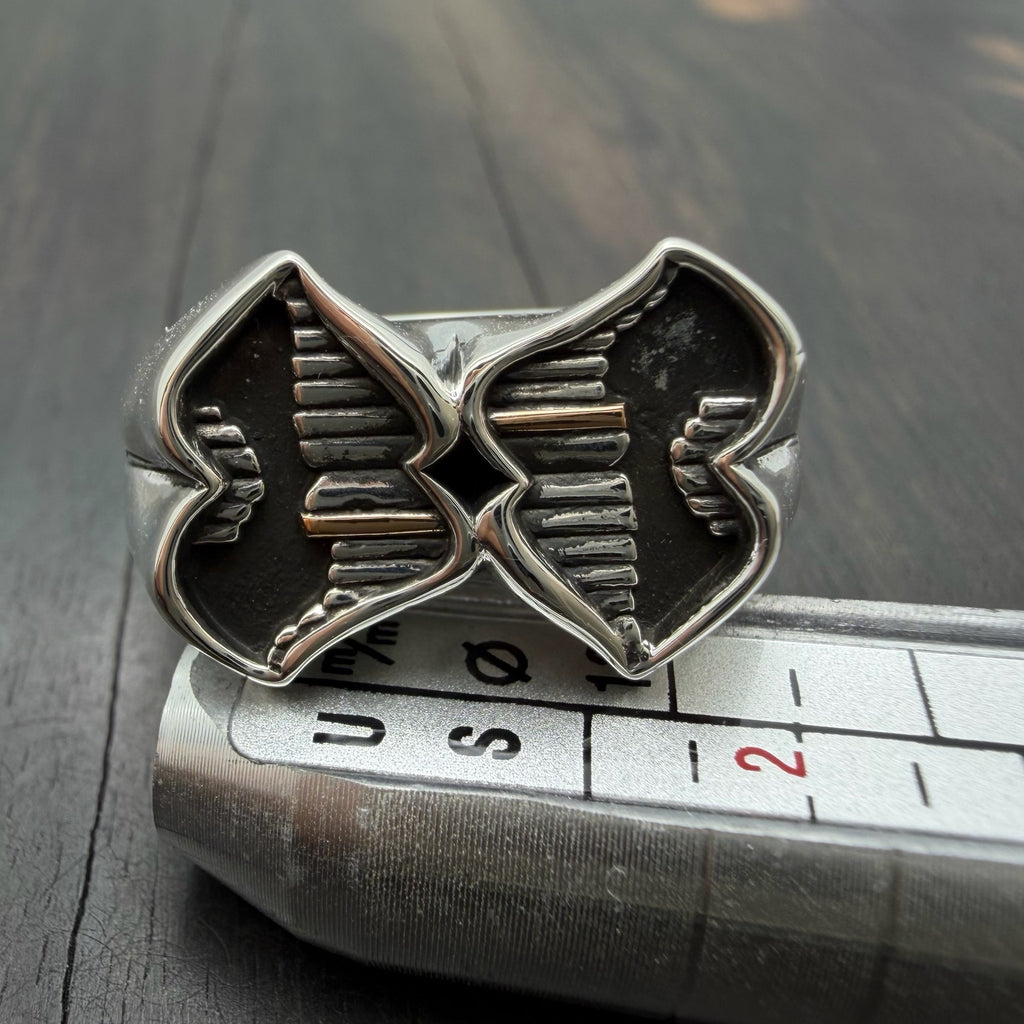 Silver Matty Boy Gold Teeth Ring