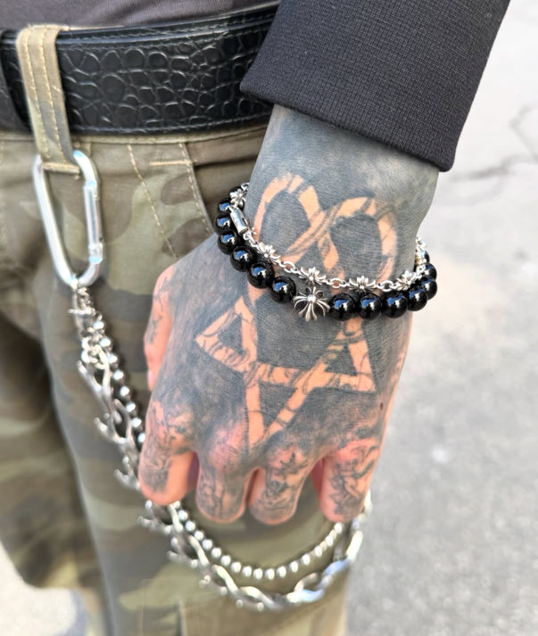 Tiny E Cross Bracelet