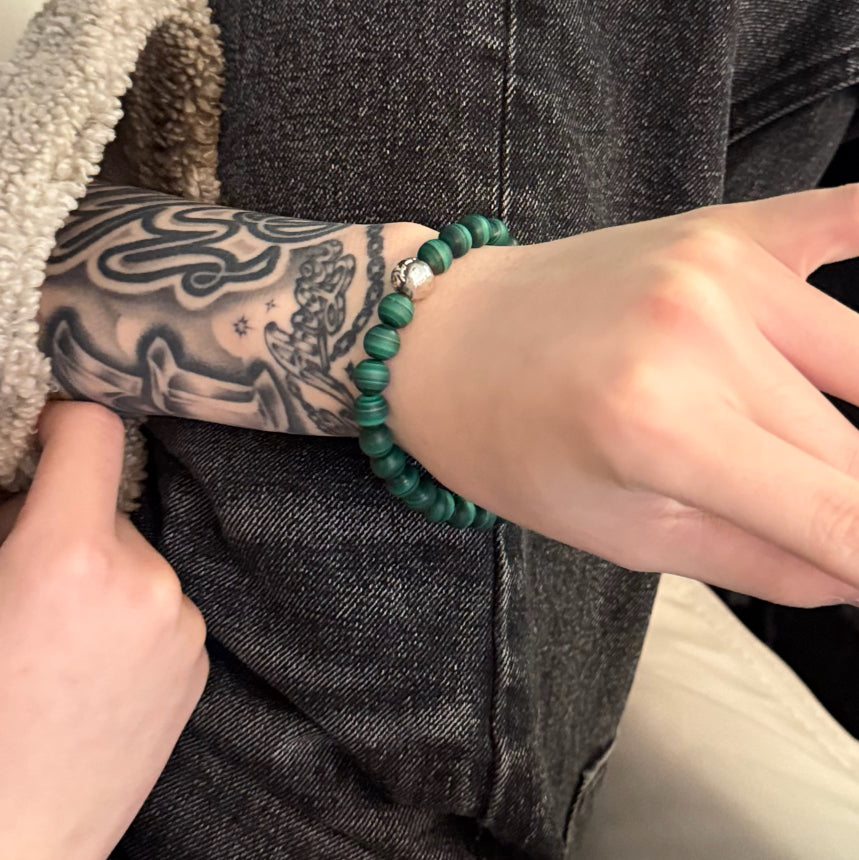 Malachite Bead Bracelet