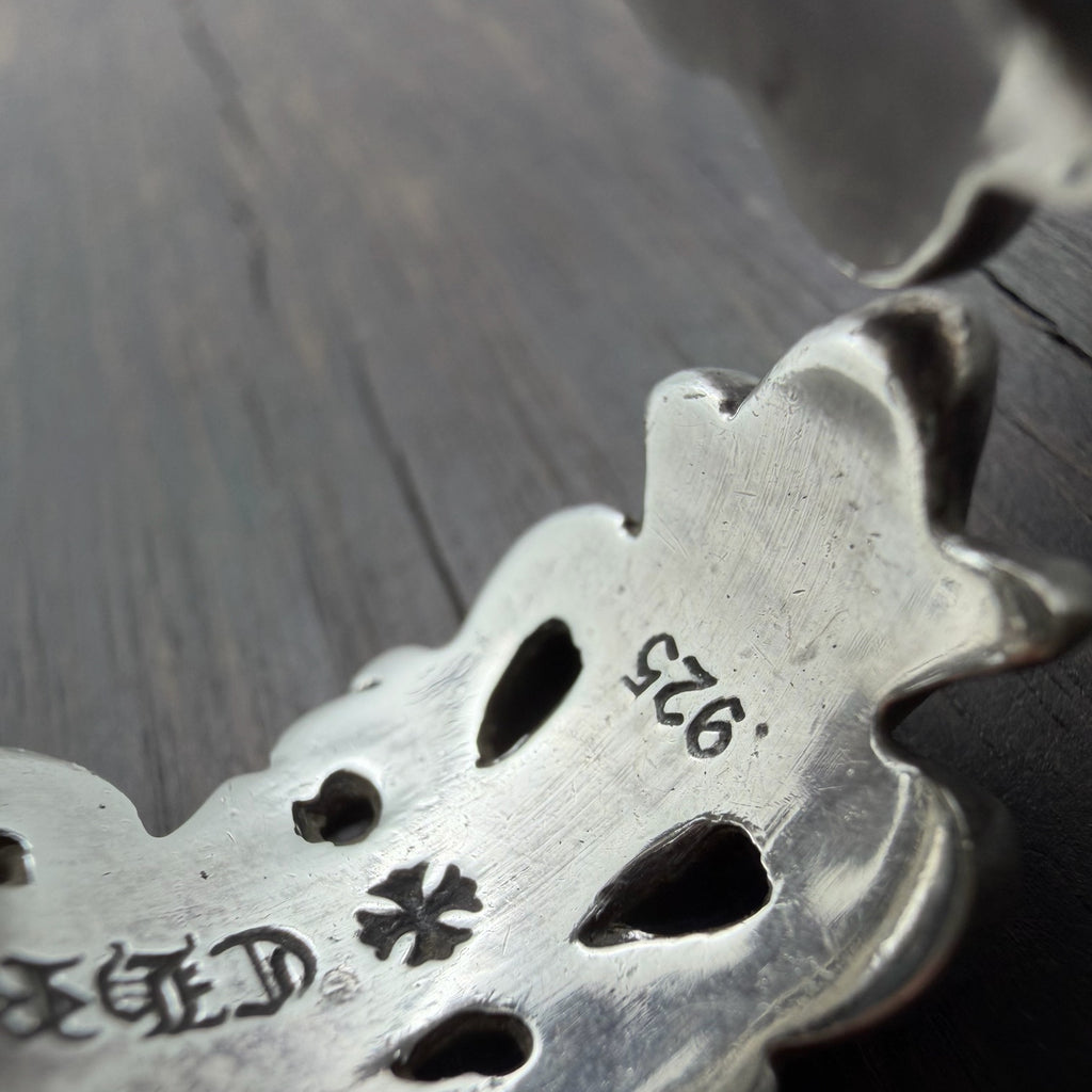 Silver Open Floral Cross Ring