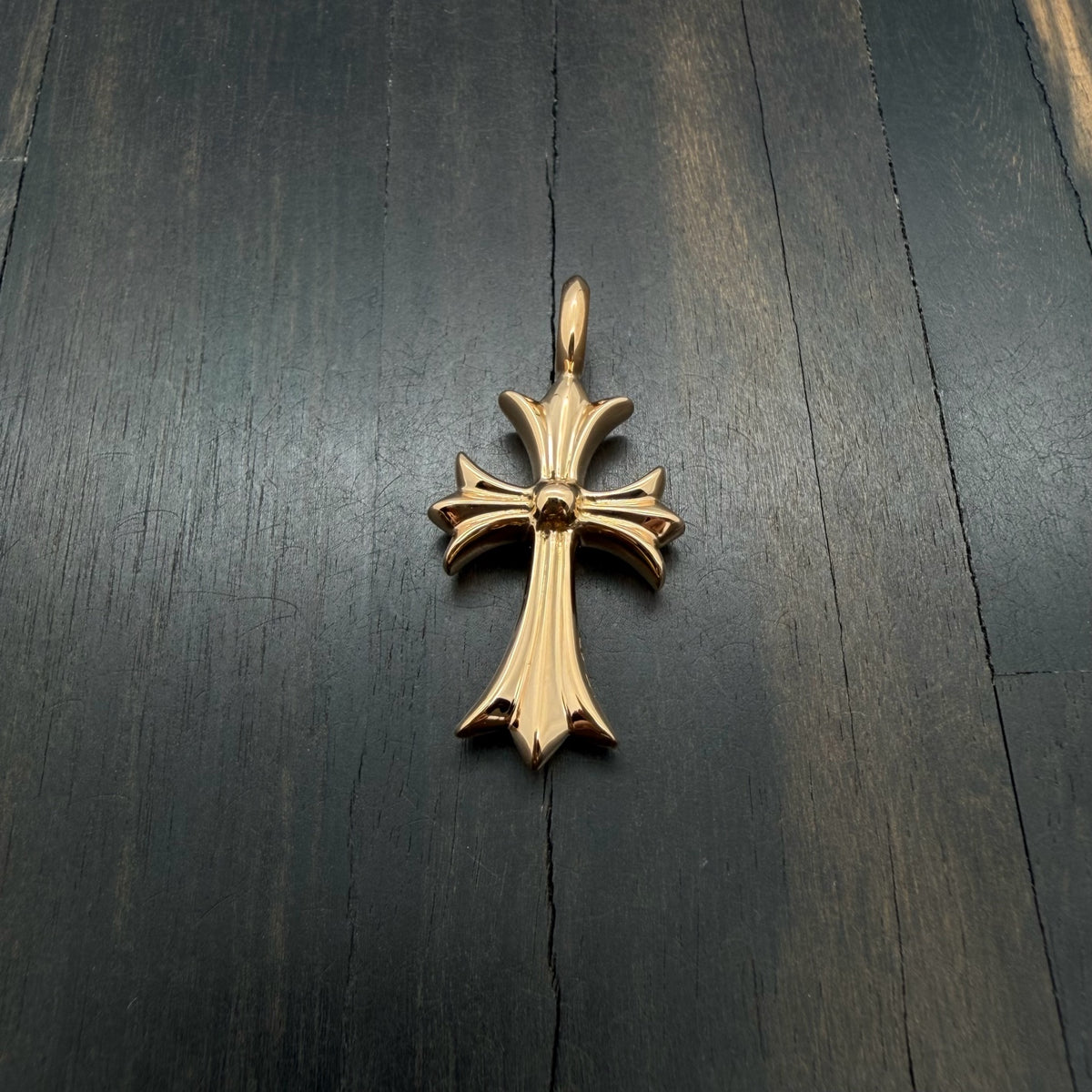 22K Gold Emerald Tiny Cross Pendant