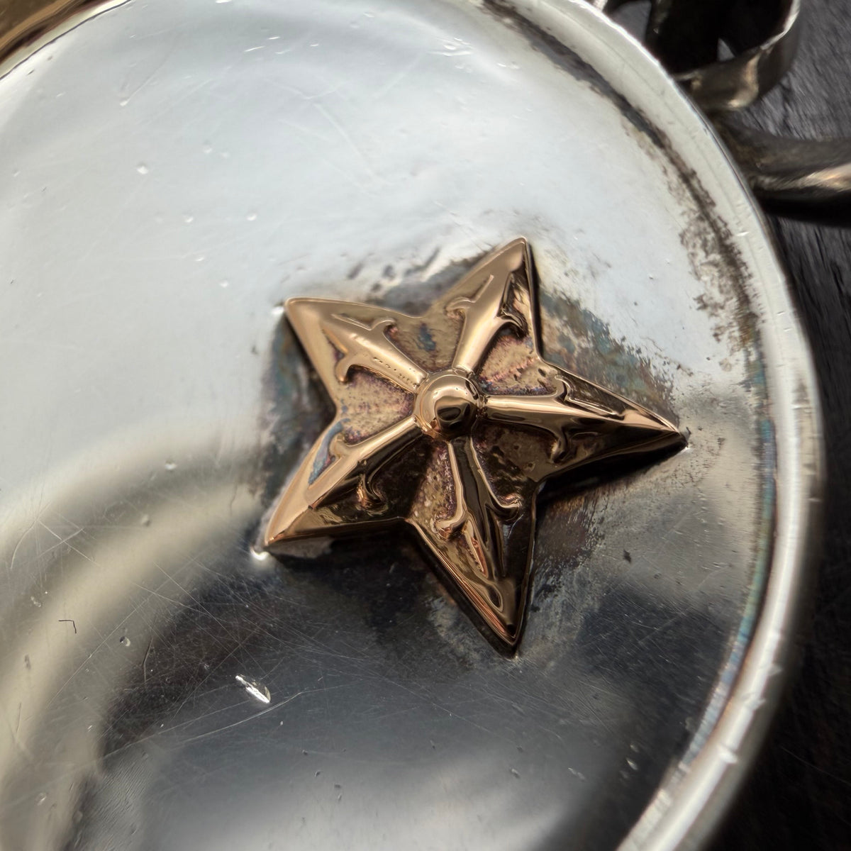 22K Gold & 925 Silver Star-Moon DIsc Pendant