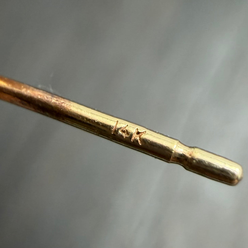 22K Gold Plain Chubby Cross Stud Earring