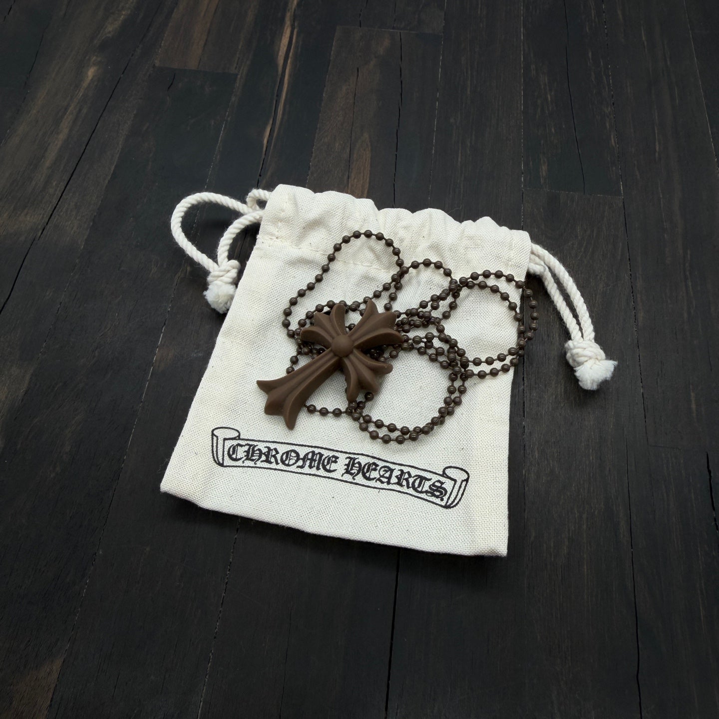 Brown Silicone Resin Cross Pendant