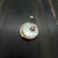 22K Gold & 925 Silver Star-Moon DIsc Pendant
