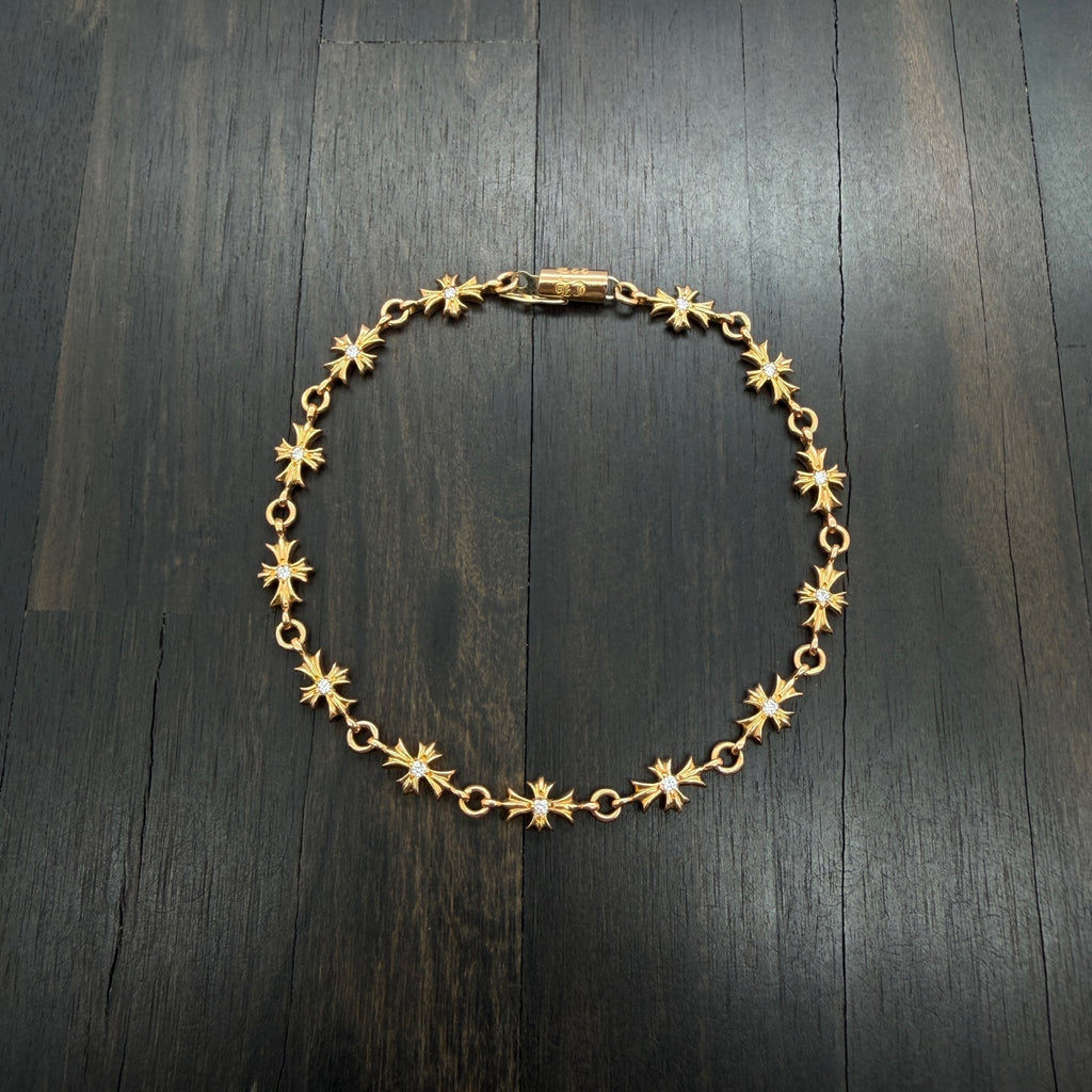 Tiny E Cross Bracelet
