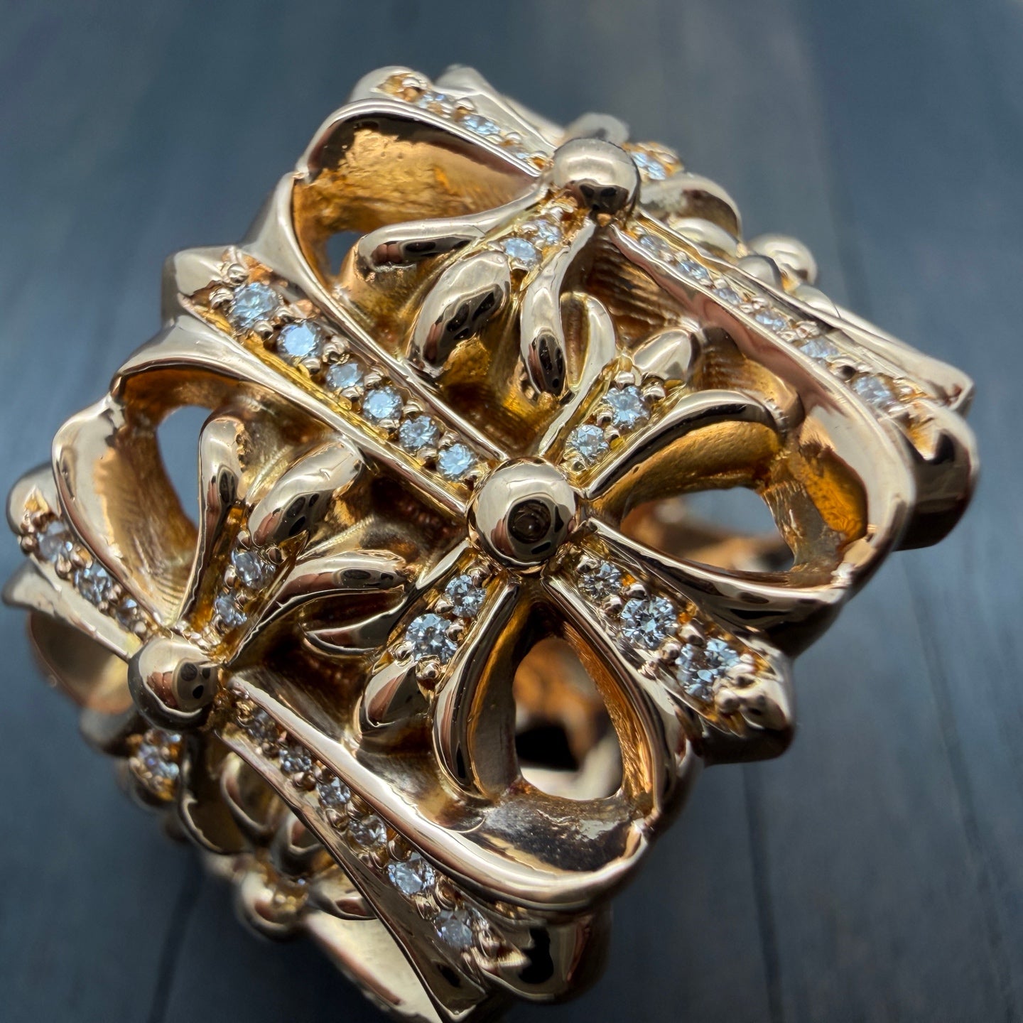 22K Gold Full Diamond Cemetery RIng