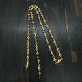 22K Gold Green Diamond Cross Necklace