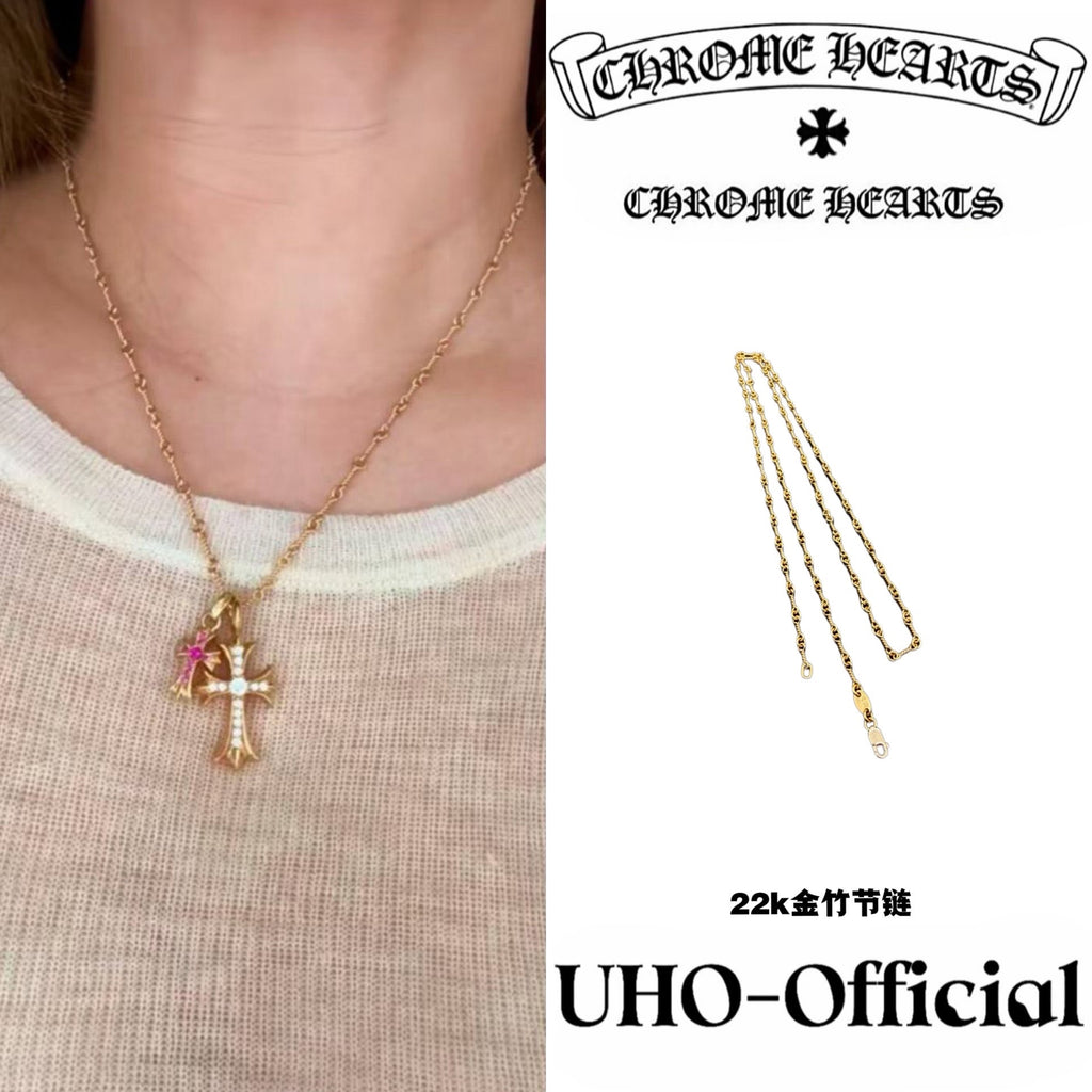 22K Gold Bamboo Chain Necklace