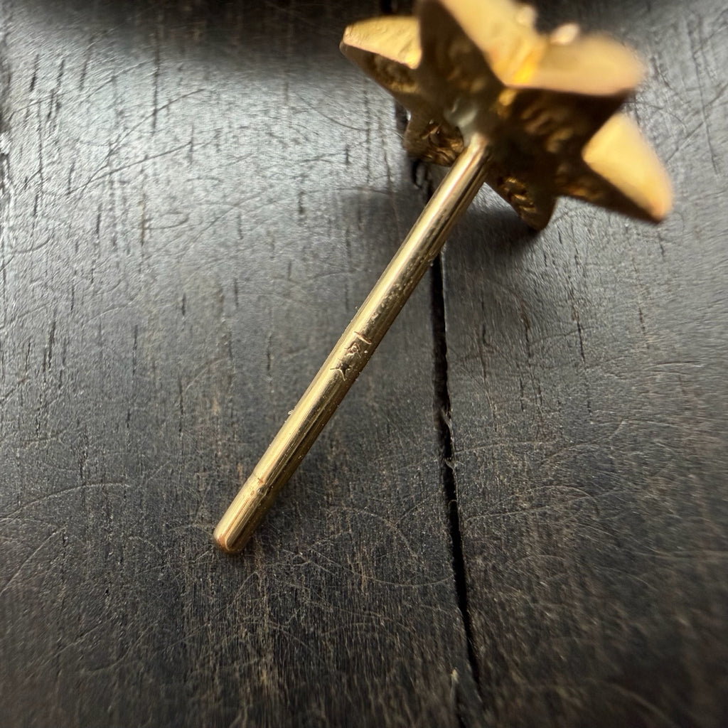 22K Gold Six-Pointed Star Stud Earring