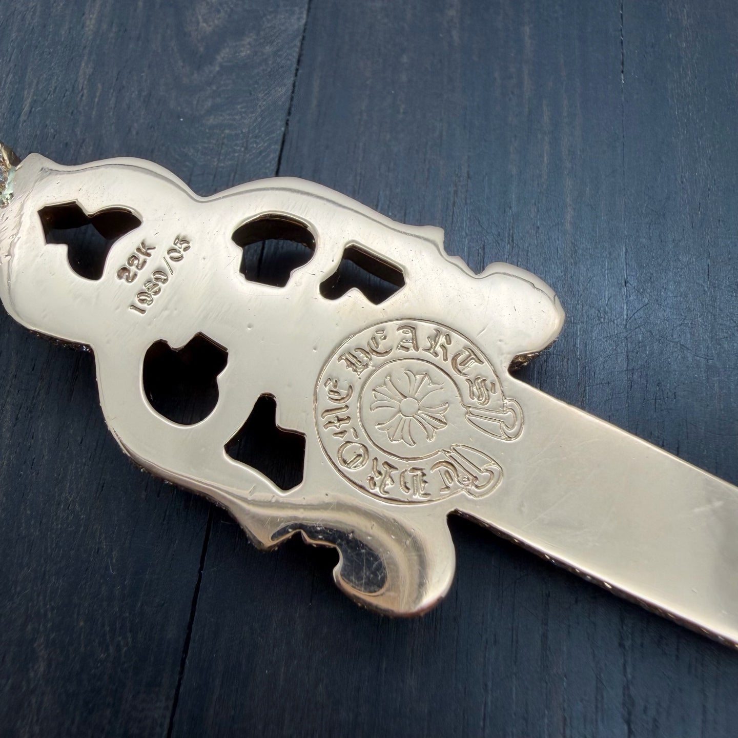 22K Gold Full Diamond Extra Large Dagger Pendant